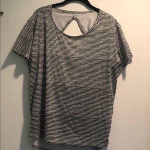 Champion Workout Top Open Back Stripes Activewear